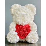 Rose Bear white with red heart